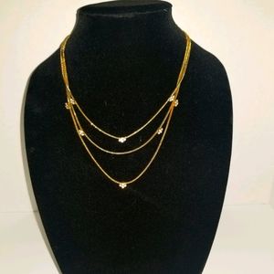Avon goldtone multi row with diamond shaped accent